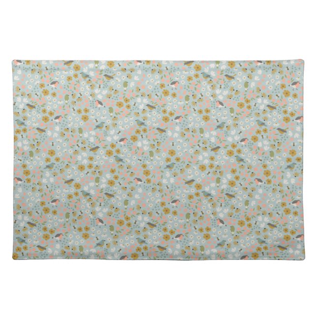 Birds Bees and Blossoms Kitchen Towels Cloth Placemat (Front)