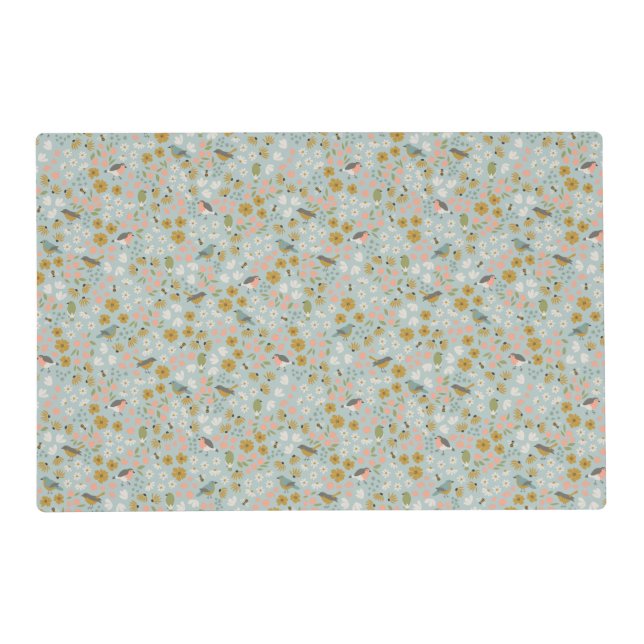 Birds Bees and Blossoms Kitchen Towels Placemat (Front)