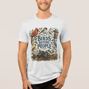 Birds Before People Vintage Birdwatching Tri-Blend Shirt