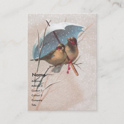 Birds Beneath Blue Umbrella Business Card Templates