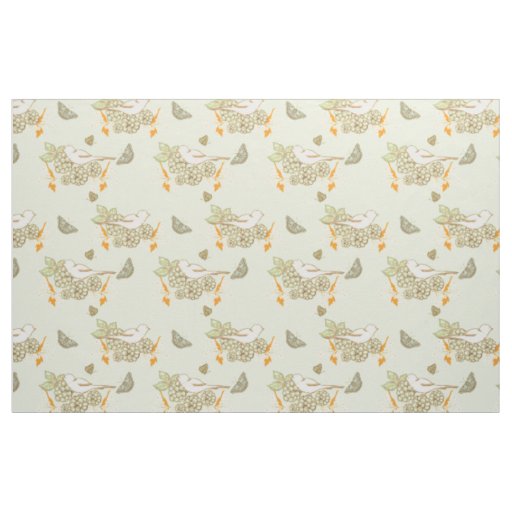 Birds Berries and Butterflies Fabric