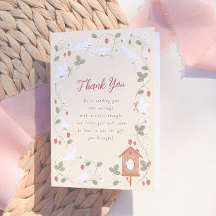 Birds & Berries Girl Baby Shower Thank You Card