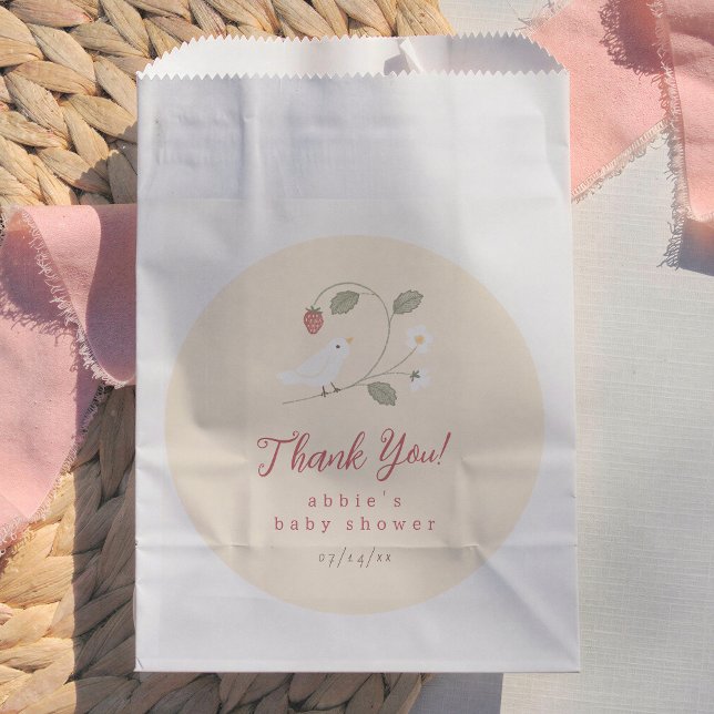 Birds & Berries Nesting Party Girl Baby Shower Favor Bag (Creator Uploaded)