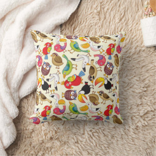 Birds, Birds & More Birds Throw Pillow