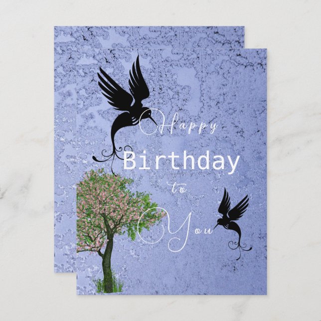 Bird's birthday  card (Front/Back)