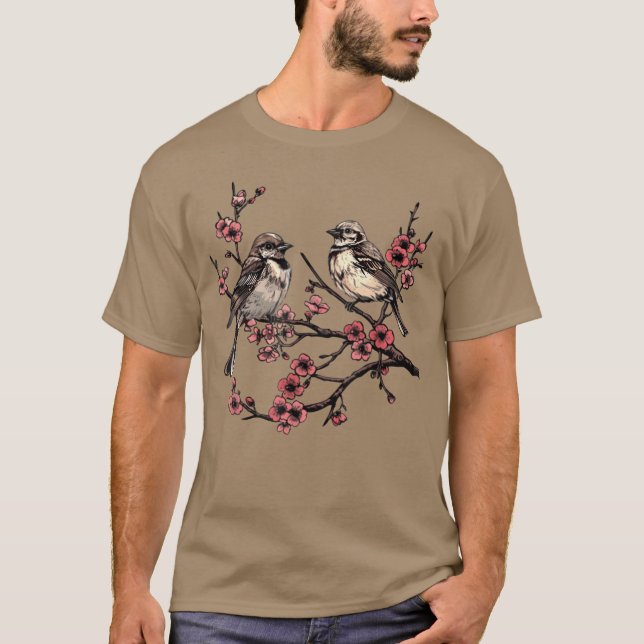 Birds Branch Birding Watching Watcher vintage T-Shirt (Front)
