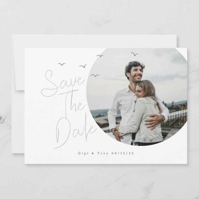 Birds & Breezy Save The Date Card (Front)