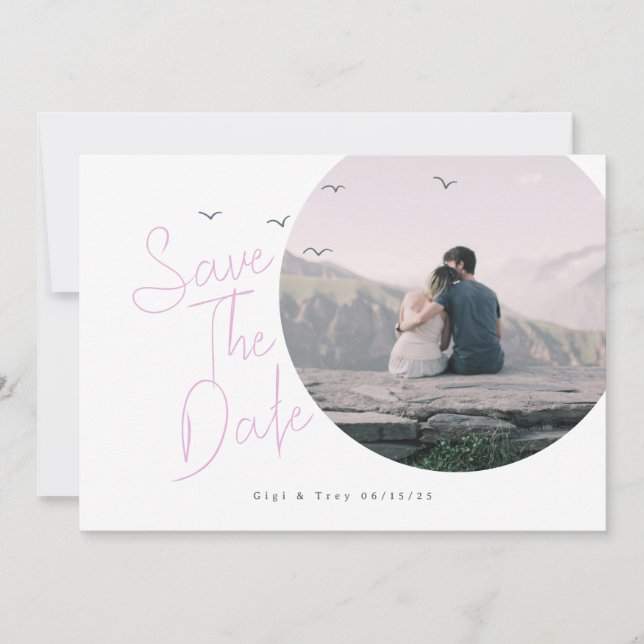 Birds & Breezy Save The Date Card (Front)
