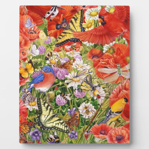 Birds Butterflies and Bees Easel Plaque