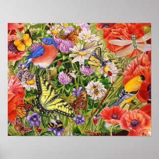 Birds,Butterflies and Bees Poster