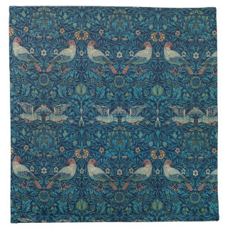 "Birds" by William Morris Blue Pattern Cloth Napkin