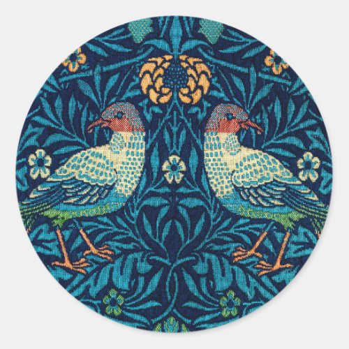 Birds by William Morris  Classic Round Sticker