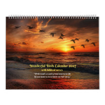 Birds Calendar 2027 - With bible verses