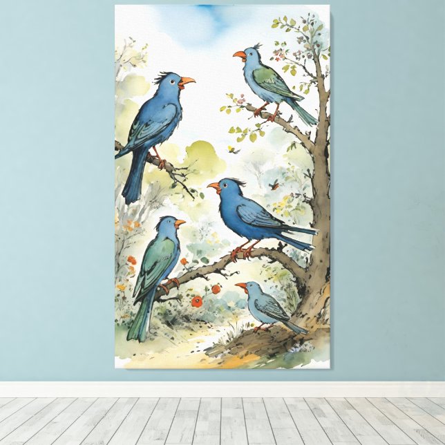 Birds Canvas Print (Insitu(Wood Floor))