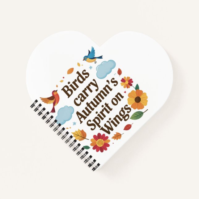 Birds Carry Autumn’s Spirit on Wings Notebook (Front)