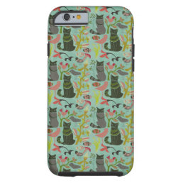 Birds Cats And Flowers Retro Small Pattern Tough iPhone 6 Case