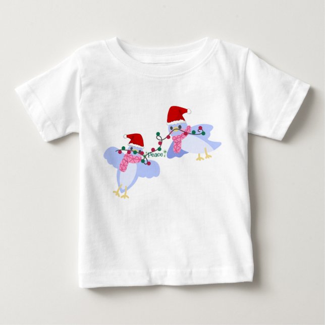 Birds & Christmas Lights Baby Jersey  T-Shirt (Front)