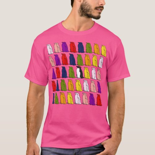 Birds Colorful Penguins Waddle T_Shirt
