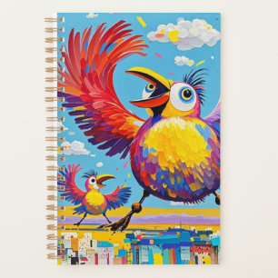 Birds colourful art abstract fat giant cute funny planner