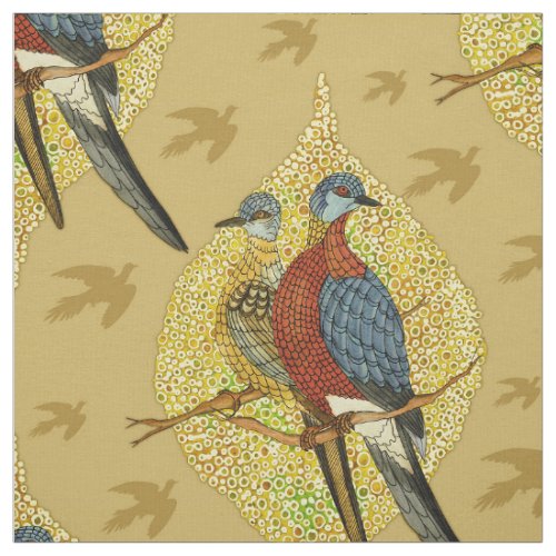 Birds Couple Vintage Fabric