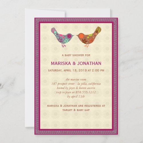 Birds Couples Baby Shower Invitation