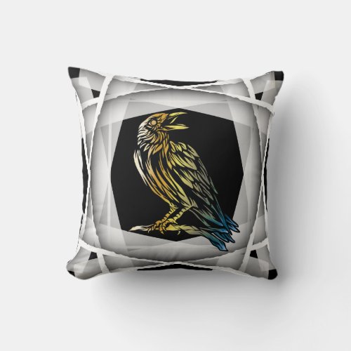 Birds Crows and Ravens Throw Pillow
