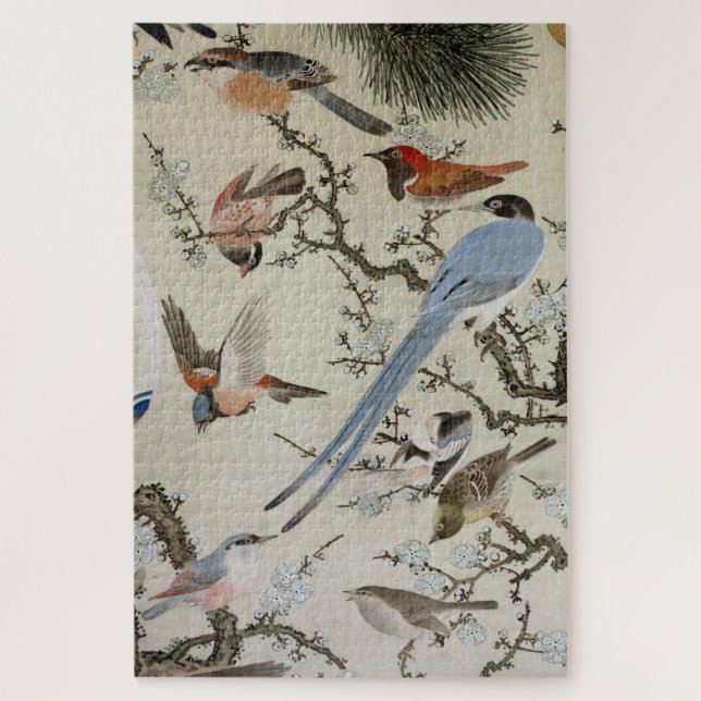 Birds (detail), Nakazumi Doun Jigsaw Puzzle (Vertical)