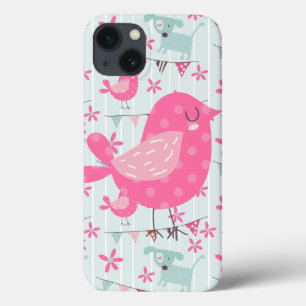 Birds, Dogs, Banners, Flowers iPhone 13 Case
