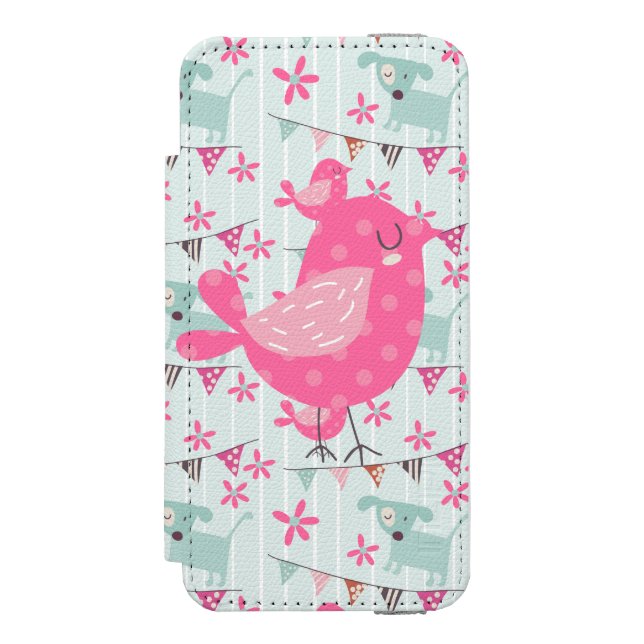 Birds, Dogs, Banners, Flowers Incipio iPhone Wallet Case (Folio Front)