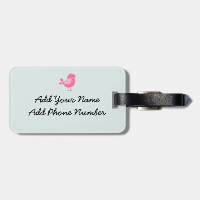 Birds, Dogs, Banners, Flowers Luggage Tag (Back Horizontal)