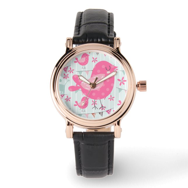 Birds, Dogs, Banners, Flowers Watch (Front)