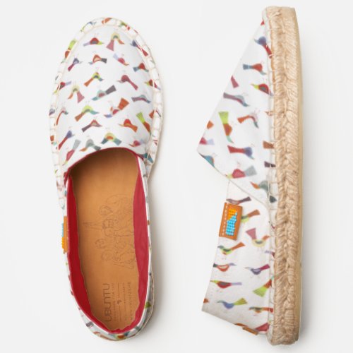 Birds Doing Bird Things Bright Watercolor Painting Espadrilles