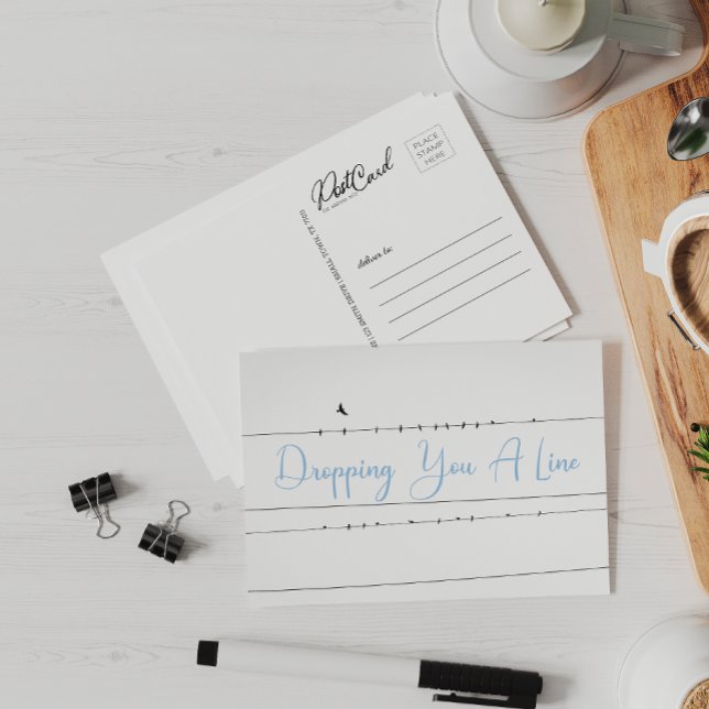 Birds Dropping You a Line Send a Note Say Hi Postcard (Creator Uploaded)