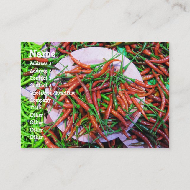 Bird's Eye Chili Peppers Business Card (Front)