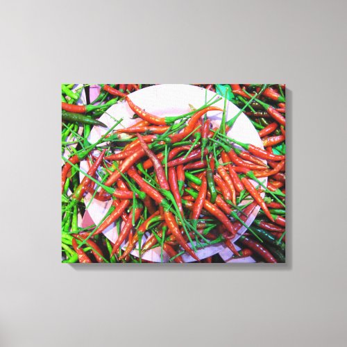 Birds Eye Chili Peppers Canvas Print