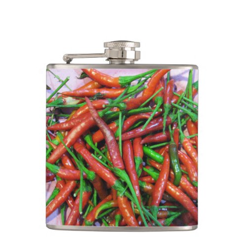 Birds Eye Chili Peppers Flask