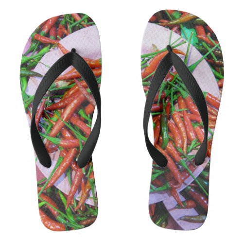 Birds Eye Chili Peppers Flip Flops