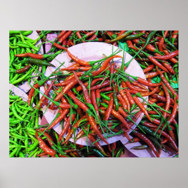 Bird's Eye Chili Peppers Poster (Front)