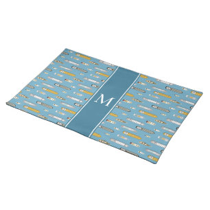 birds eye view boats ships On the River ANY color Cloth Placemat