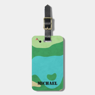 Bird's Eye View Golf Course - Custom Name Luggage Tag