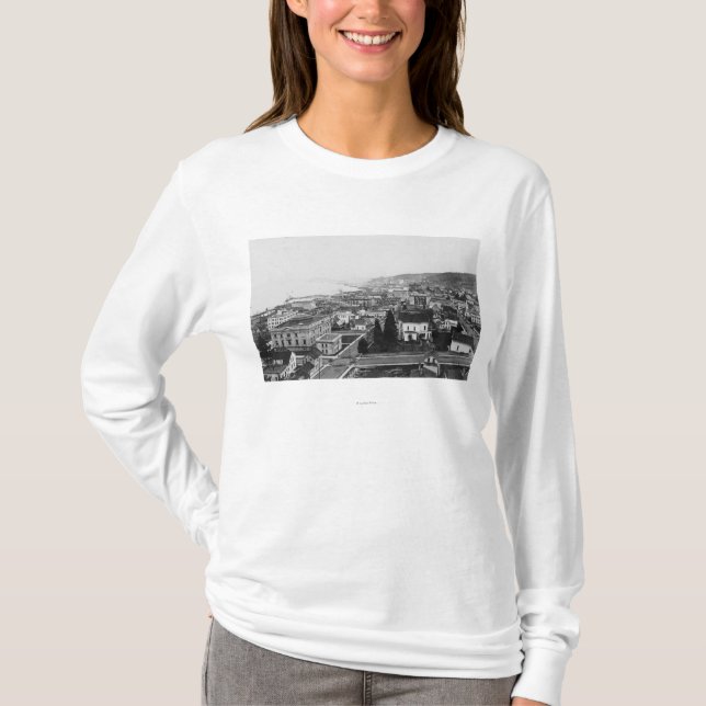 Bird's Eye View of Astoria, OR Photograph T-Shirt (Front)