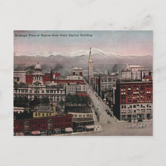 Bird's Eye View of Denver, CO in Early 1900's Postcard