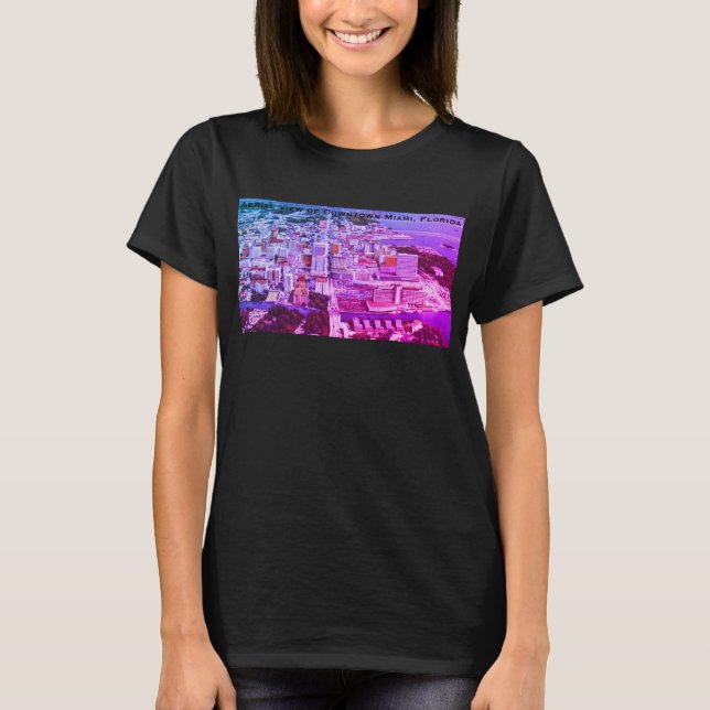 Bird's Eye View of Downtown Miami, Florida T-Shirt (Front)