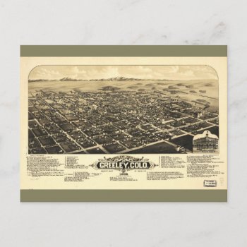 Bird's Eye View Of Greeley Colorado (1882) Postcard by TheArts at Zazzle