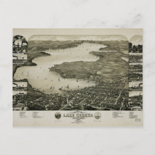 Bird's eye view of Lake Geneva, Wisconsin (1882) Postcard