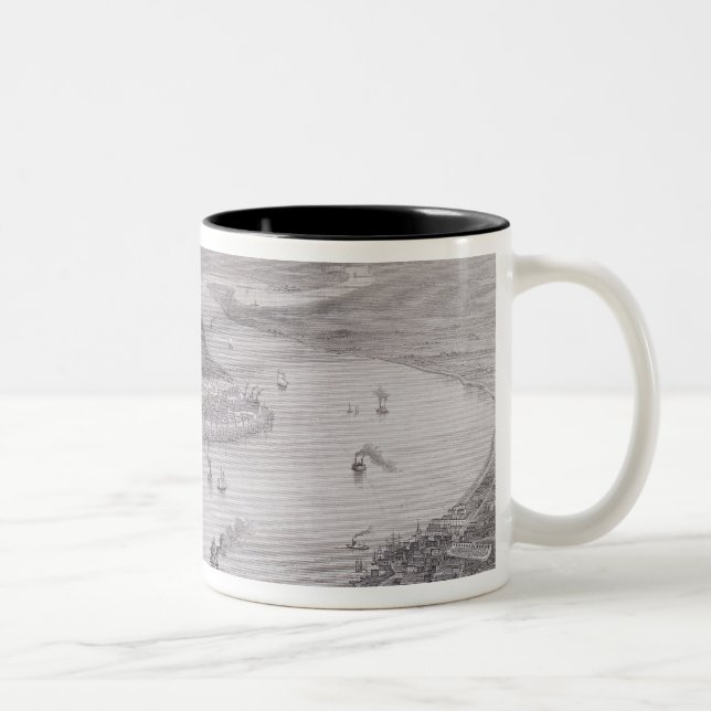 Bird's-Eye View of New Orleans Two-Tone Coffee Mug (Right)