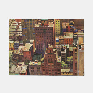Bird's-Eye View of New York City by John Falter Doormat