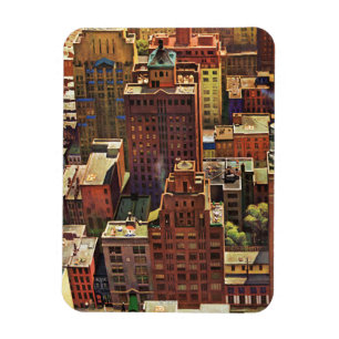 Bird's-Eye View of New York City by John Falter Magnet