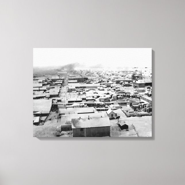 Bird's eye view of Nome, Alaska with Snow Canvas Print (Front)