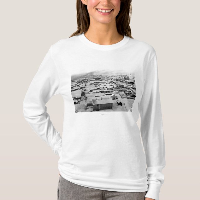 Bird's eye view of Nome, Alaska with Snow T-Shirt (Front)